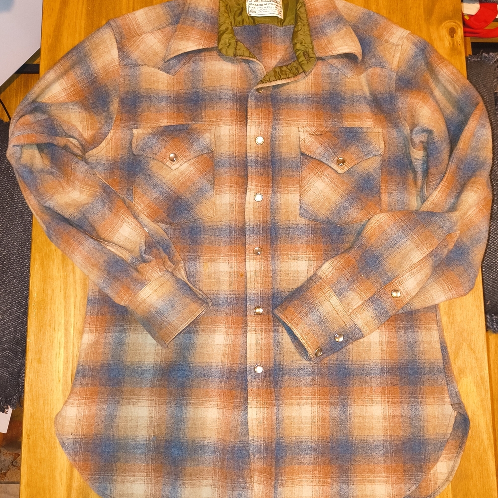Pendleton Woolen Vintage Shirt in Blue and Tan